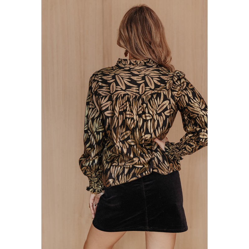 Chemise Femme Self Esteem 3X Noire - Taille Empire, Col V, Manches Courtes, Occasion Très Bon état