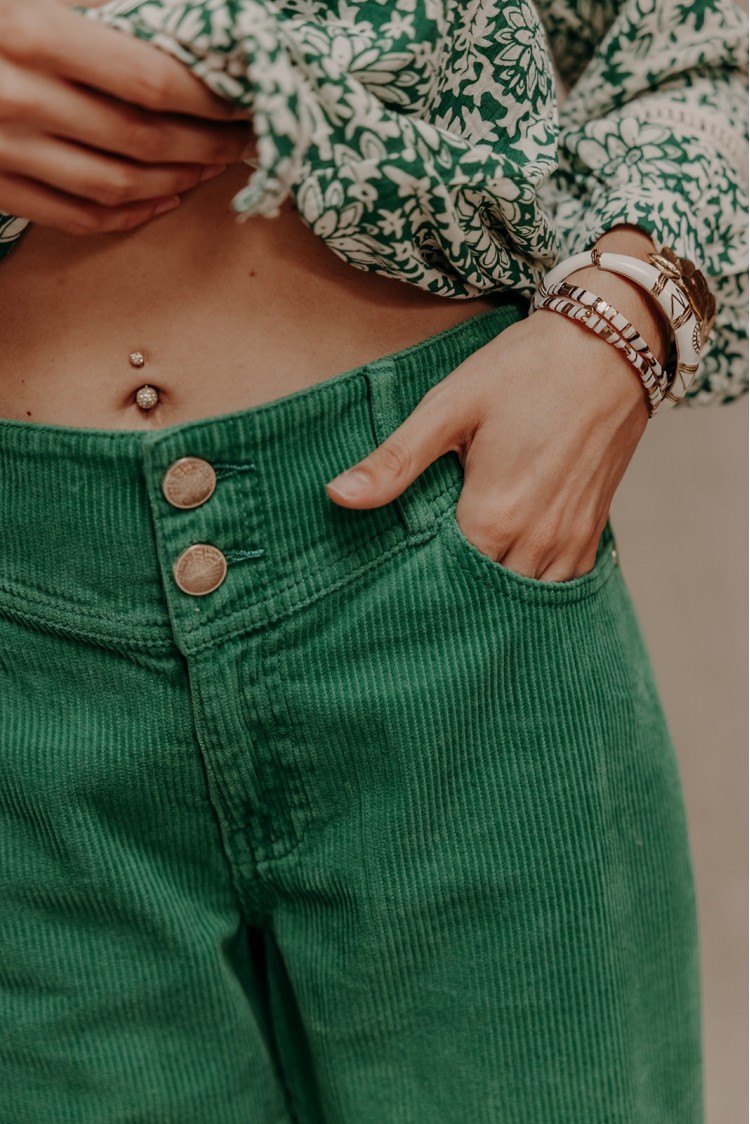 Pantalon CATERPILLAR Vert - Taille 38 (W28) - Coton/poly - Occasion Bon état