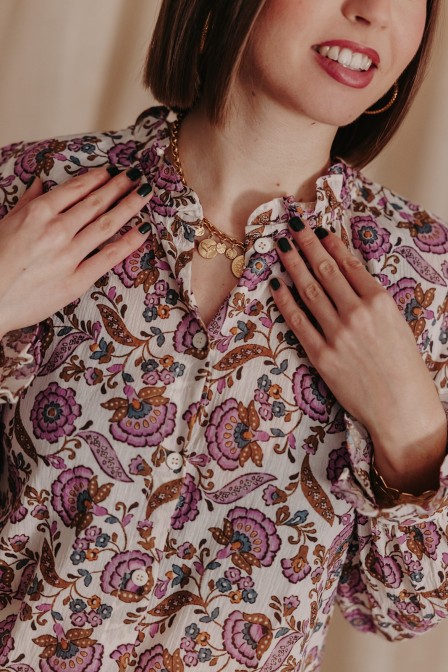 Chemise print fleur femme.