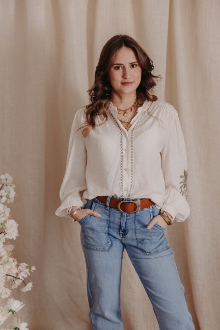 Détails des manches de la blouse. Détails des manches de la blouse.