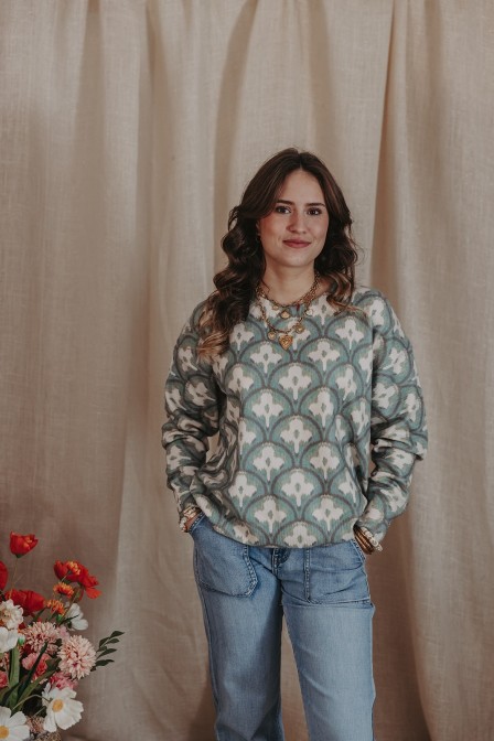 Pull imprimée femme.