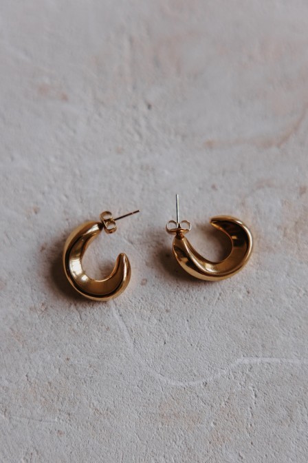 Boucles d'oreilles posées.
