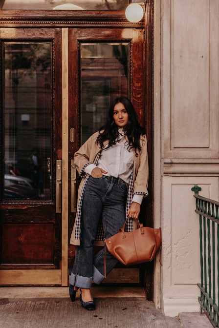 Femme avec un denim. Femme avec un denim.
