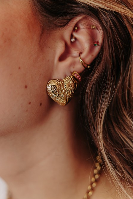 Zoom sur les boucles posées. Zoom sur les boucles posées.