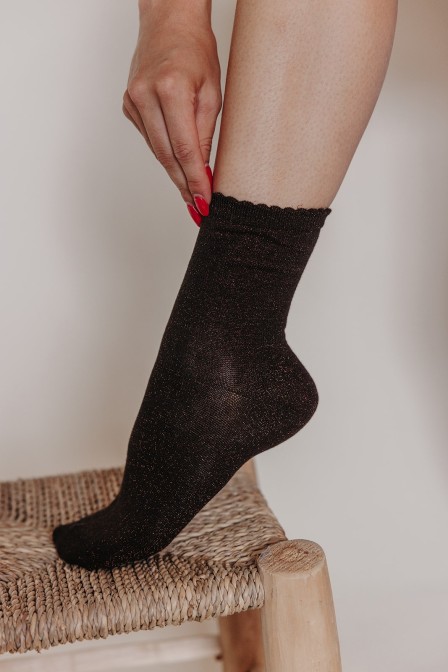 Zoom sur les chaussettes posées. Zoom sur les chaussettes posées.