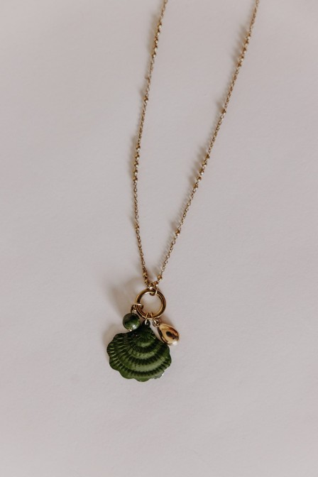 Zoom sur le collier coquillage. Zoom sur le collier coquillage.