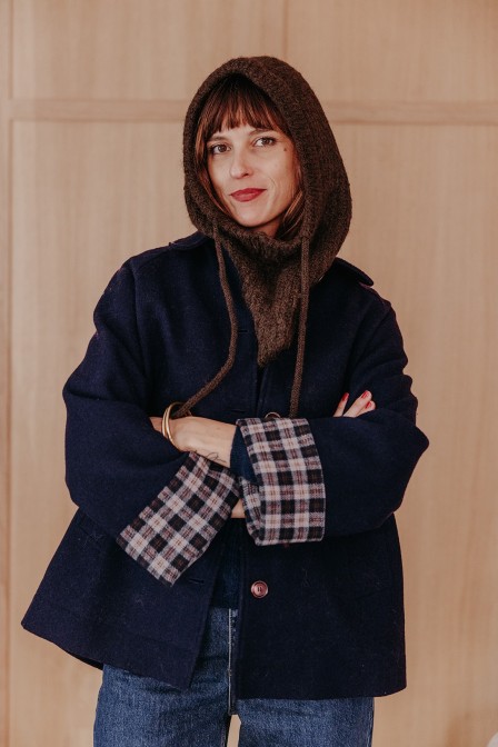 Zoom sur la cagoule posée.
